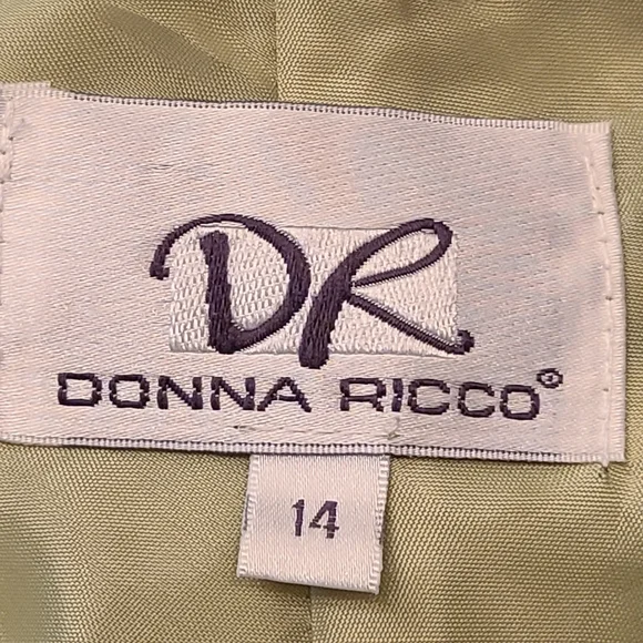 NWT Donna Ricco size 14 lime green 2 piece top & skirt - Picture 10 of 15